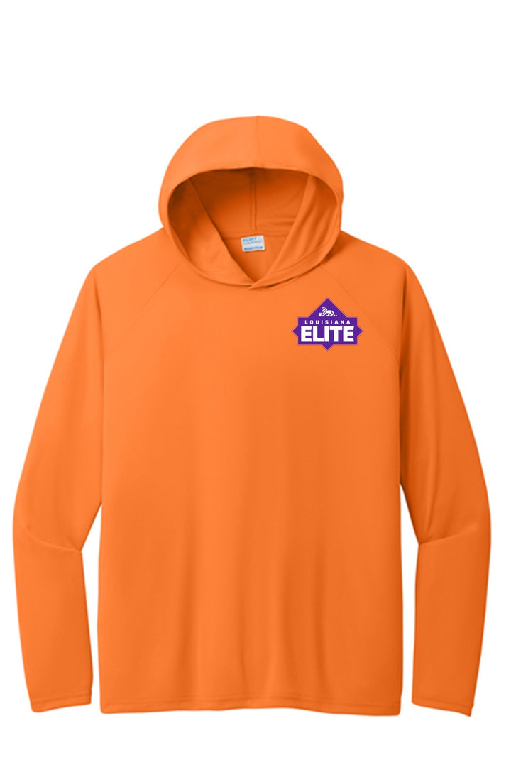 Louisiana Elite Logo Performance Pullover Hooded Tee Louisiana Elite Spiritwear Orange Mens Small - Third Coast Soccer