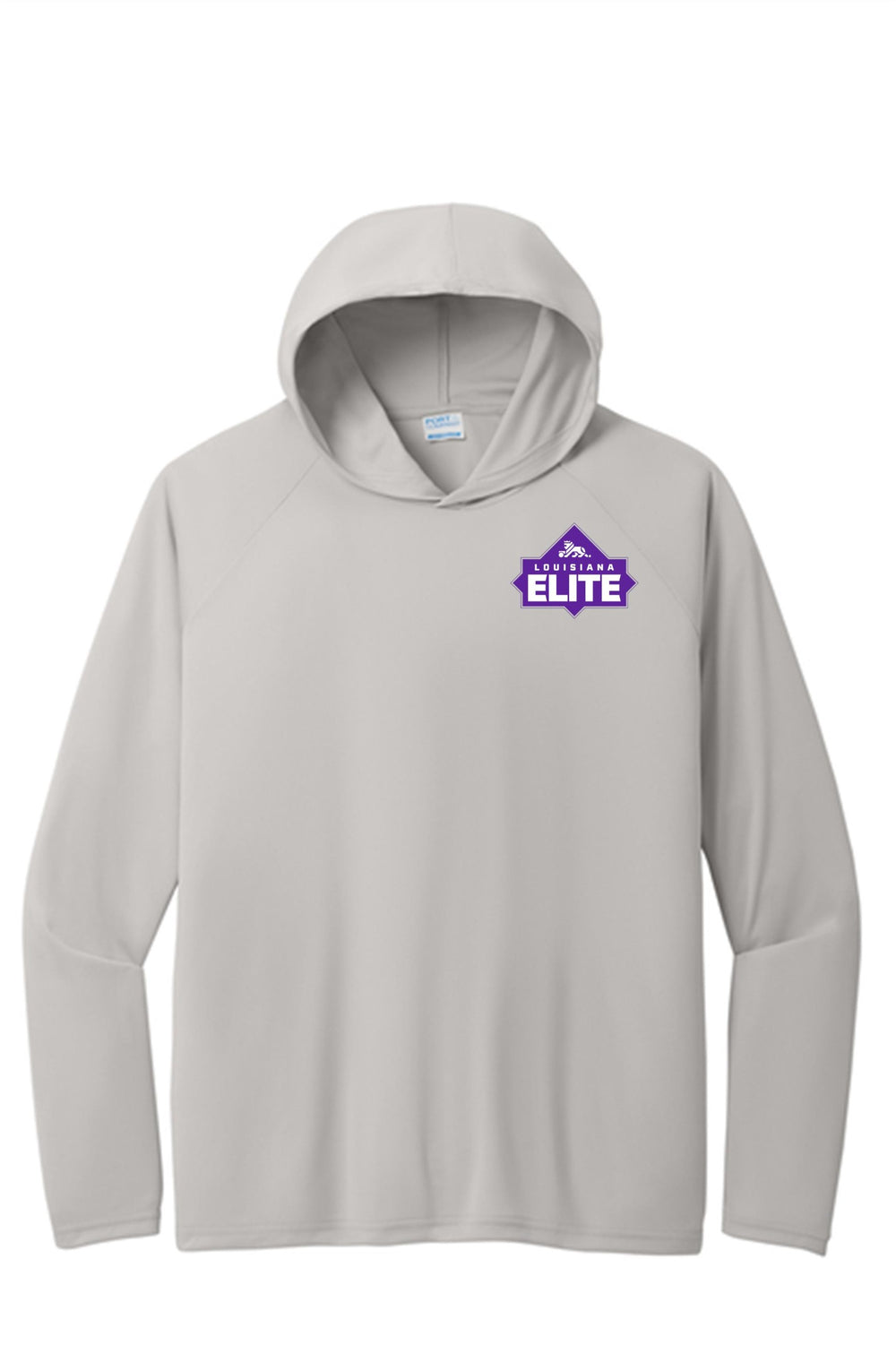 Louisiana Elite Logo Performance Pullover Hooded Tee Louisiana Elite Spiritwear Silver Mens Small - Third Coast Soccer