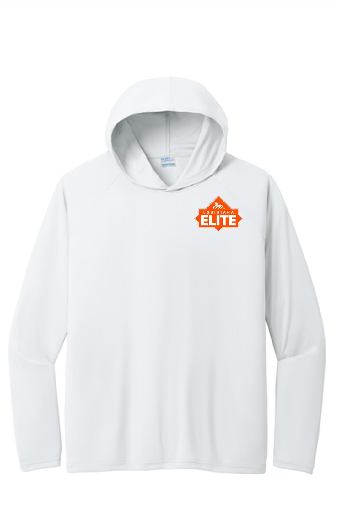 Louisiana Elite Logo Performance Pullover Hooded Tee Louisiana Elite Spiritwear White Mens Small - Third Coast Soccer