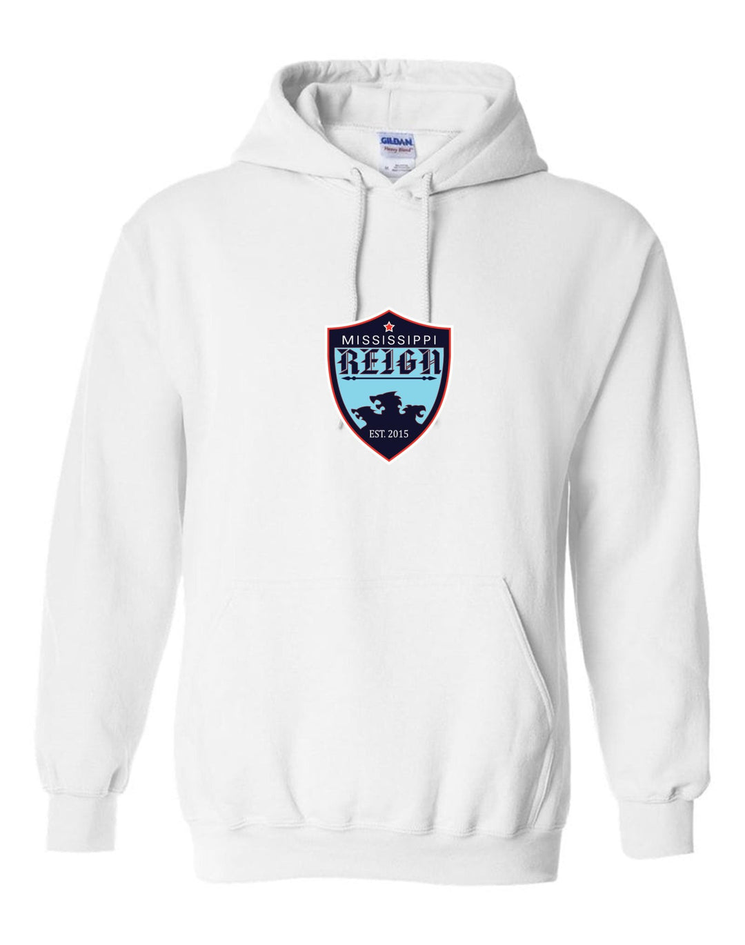 Mississippi Reign Logo Hooded Sweatshirt MS Reign White Mens Small - Third Coast Soccer