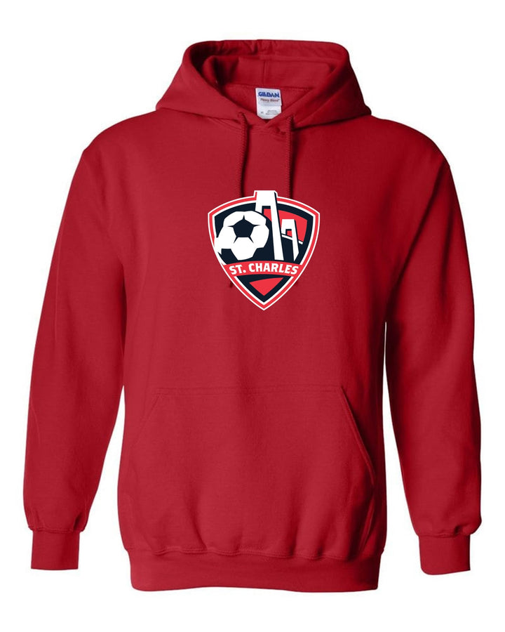 SCSL Hooded Sweatshirt St. Charles Soccer Spiritwear Red Mens Small - Third Coast Soccer