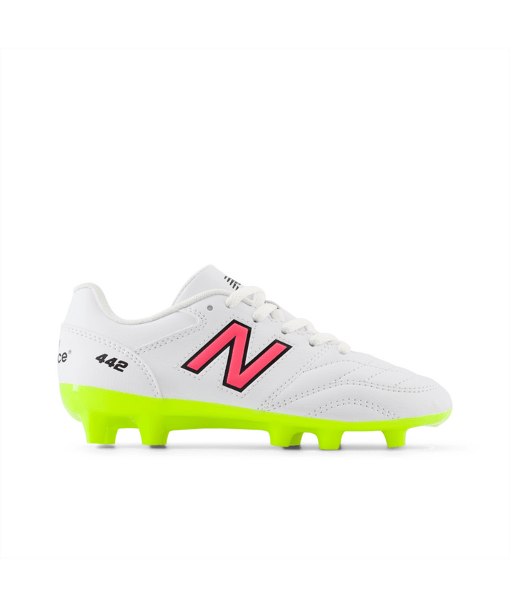 New Balance 442 V2 Academy Junior FG - White/Pink Youth Footwear   - Third Coast Soccer