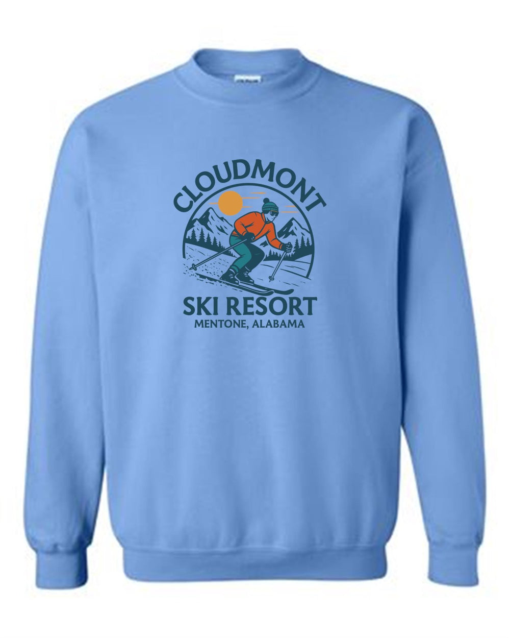 Cloudmont Ski Resort Crewneck Sweatshirt Cloudmont Ski Resort Light Blue Youth Small - Third Coast Soccer