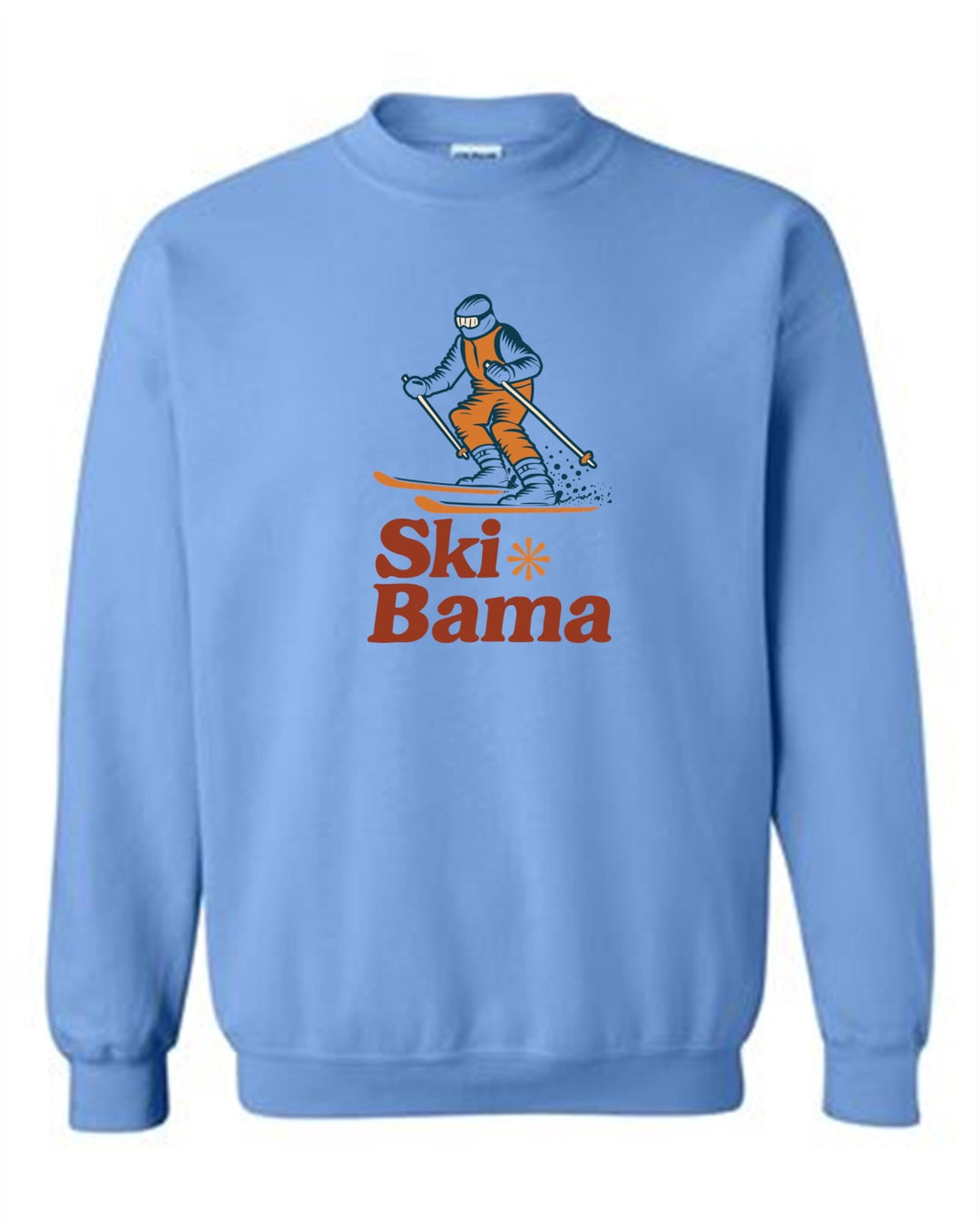 Ski Bama Crewneck Sweatshirt Ski Bama Skier Light Blue Youth Small - Third Coast Soccer
