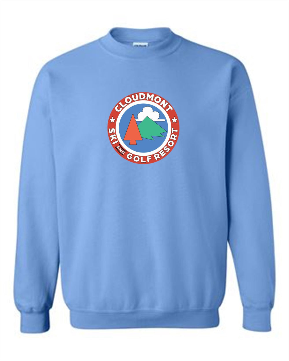 Cloudmont Ski and Golf Resort Crewneck Sweatshirt Ski and Golf Resort Light Blue Youth Small - Third Coast Soccer