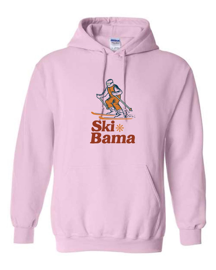 Ski Bama Hooded Sweatshirt Ski Bama Skier Light Pink Youth Small - Third Coast Soccer