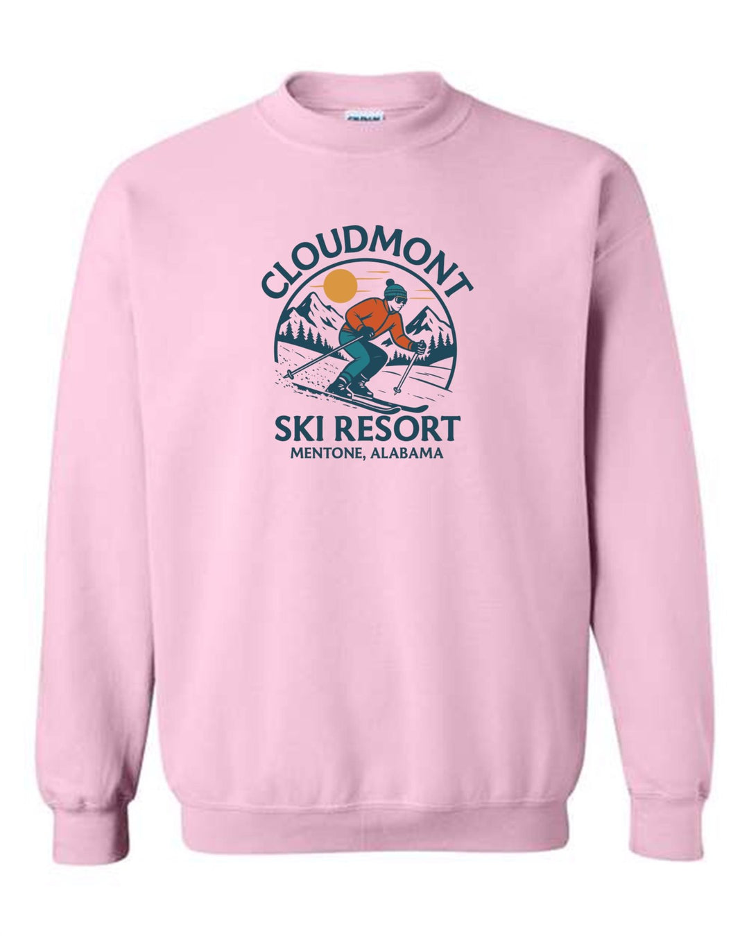 Cloudmont Ski Resort Crewneck Sweatshirt Cloudmont Ski Resort Light Pink Youth Small - Third Coast Soccer