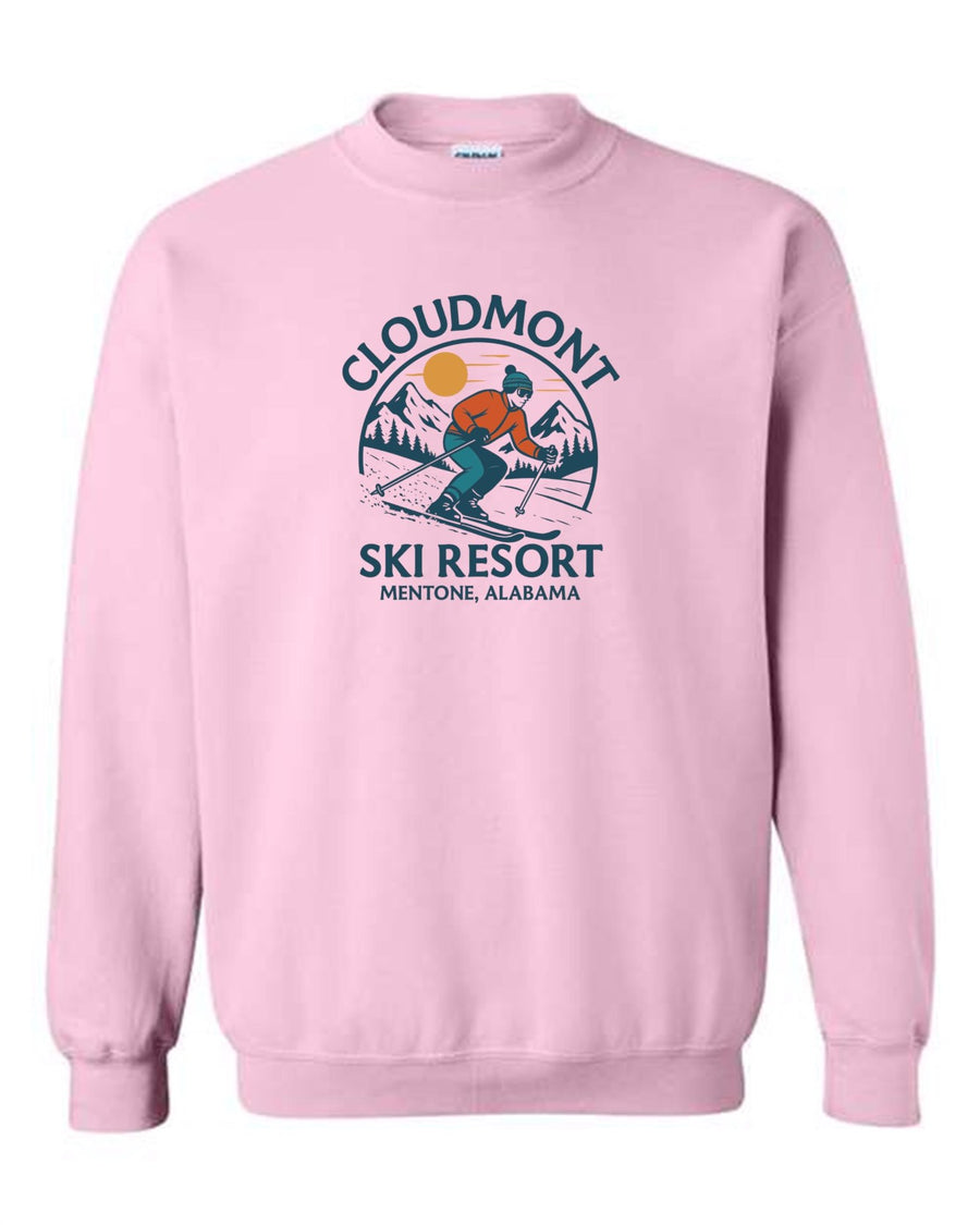 Cloudmont Ski Resort Crewneck Sweatshirt Cloudmont Ski Resort Light Pink Youth Small - Third Coast Soccer