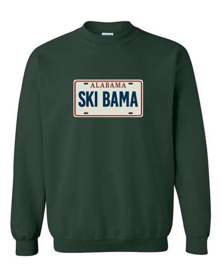 Alabama Ski Bama Crewneck Sweatshirt AL Ski Bama Forest Youth Small - Third Coast Soccer