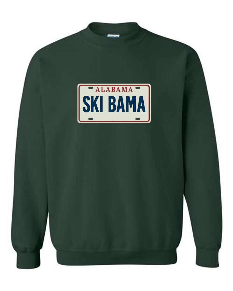 Alabama Ski Bama Crewneck Sweatshirt AL Ski Bama Forest Youth Small - Third Coast Soccer