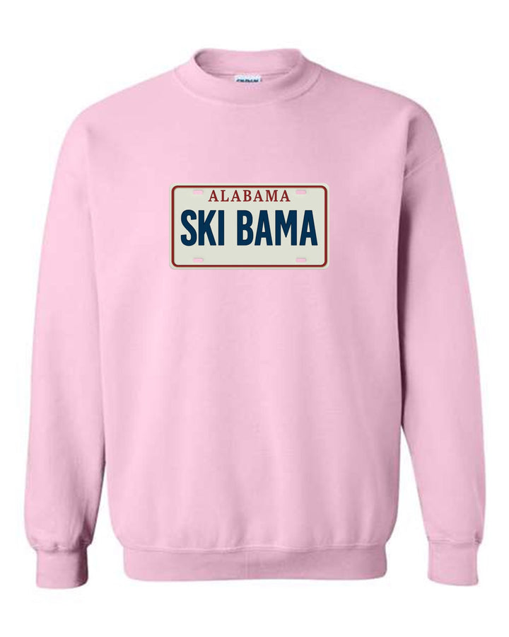 Alabama Ski Bama Crewneck Sweatshirt AL Ski Bama Light Pink Youth Small - Third Coast Soccer