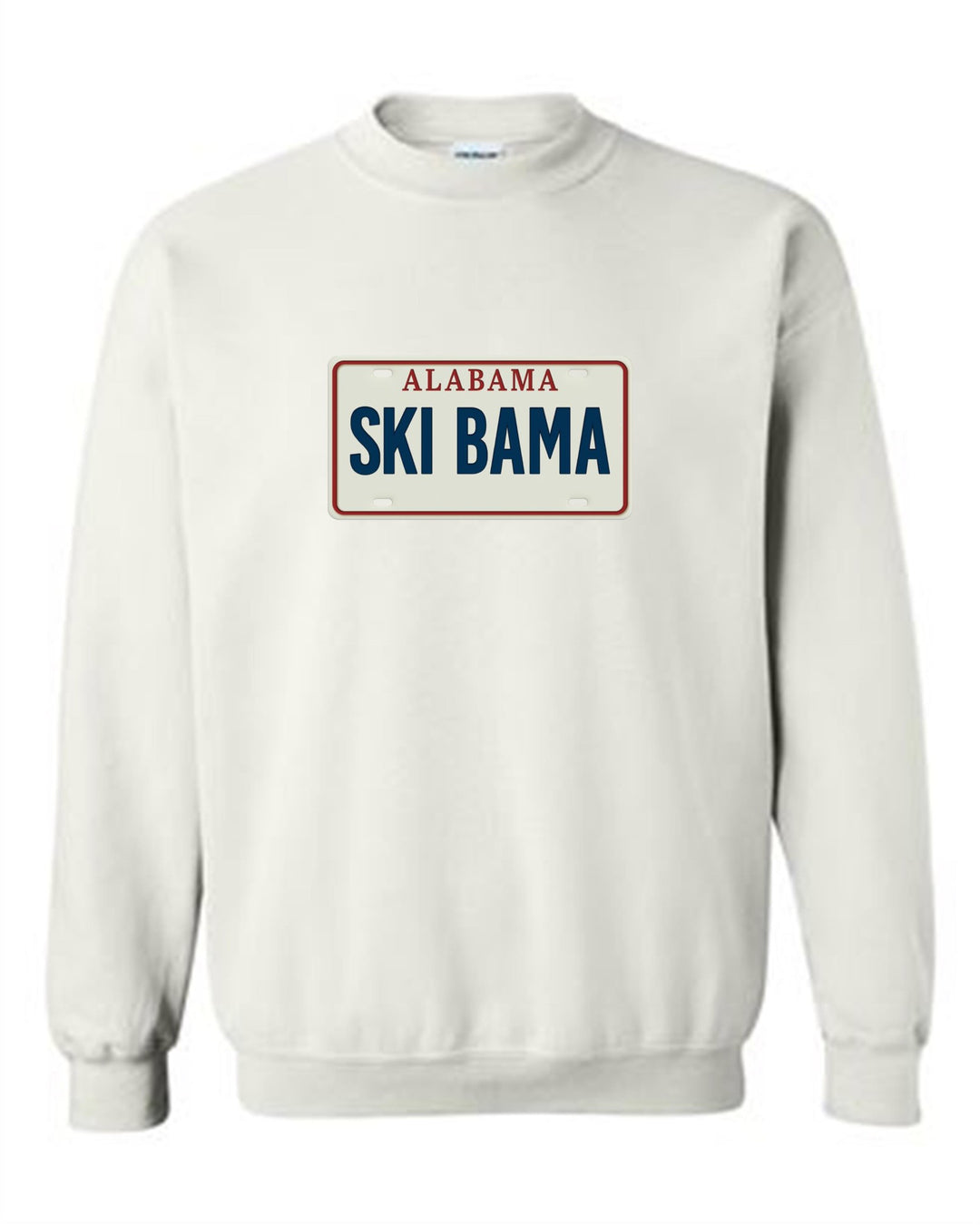 Alabama Ski Bama Crewneck Sweatshirt AL Ski Bama White Youth Small - Third Coast Soccer