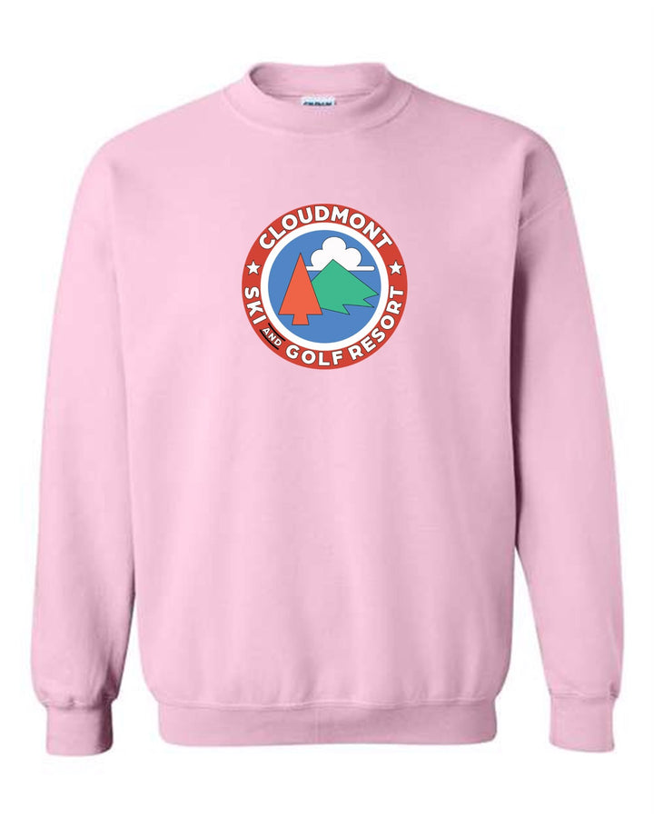 Cloudmont Ski and Golf Resort Crewneck Sweatshirt Ski and Golf Resort Light Pink Youth Small - Third Coast Soccer
