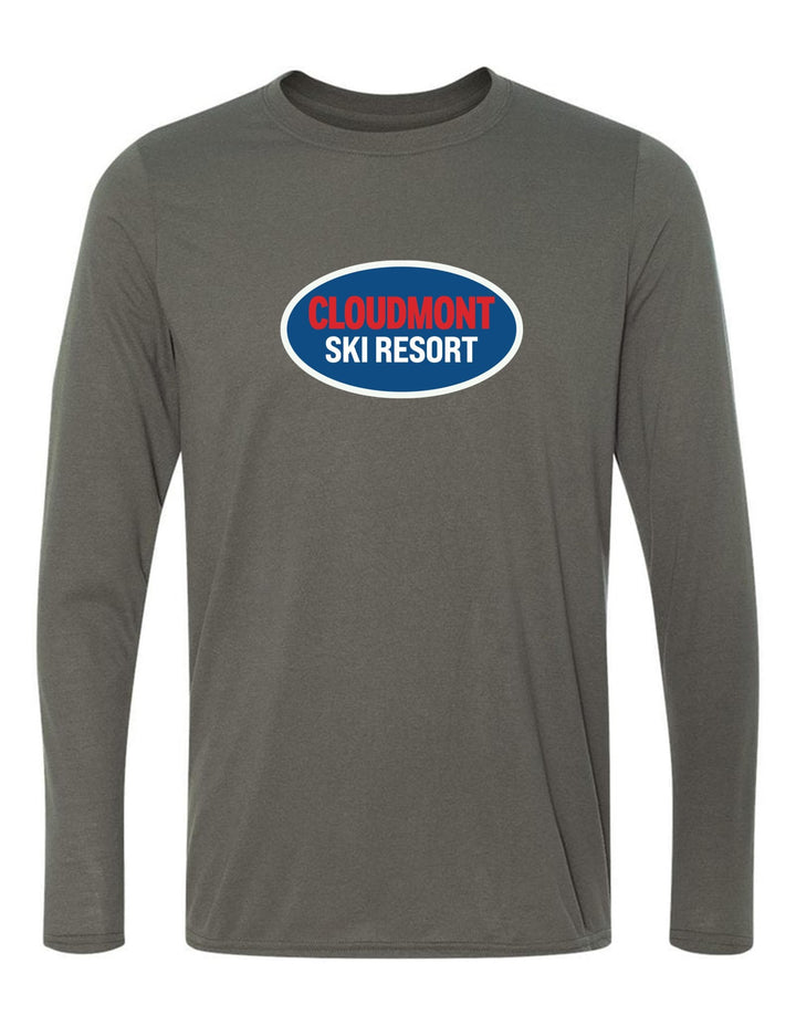 Cloudmont Ski Resort Long-Sleeve T-Shirt CSR Oval Charcoal Youth Small - Third Coast Soccer