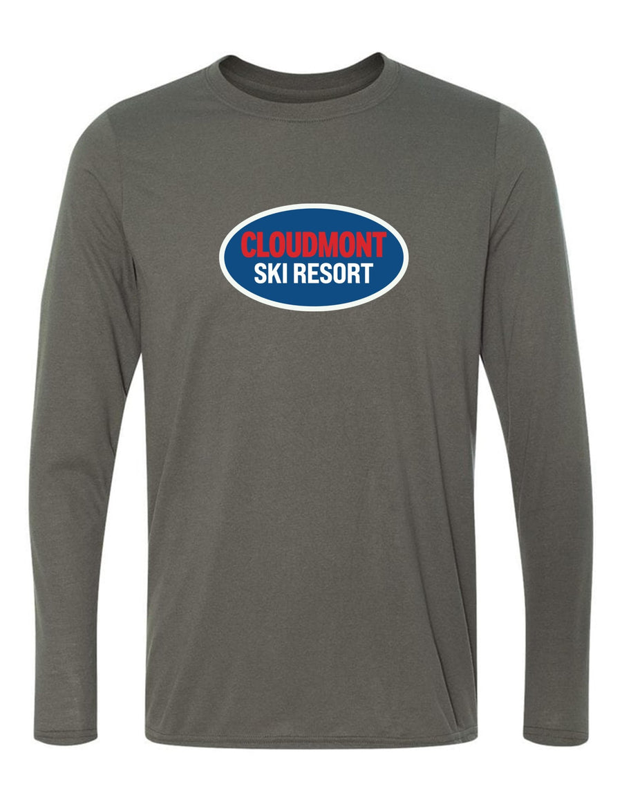 Cloudmont Ski Resort Long-Sleeve T-Shirt CSR Oval Charcoal Youth Small - Third Coast Soccer