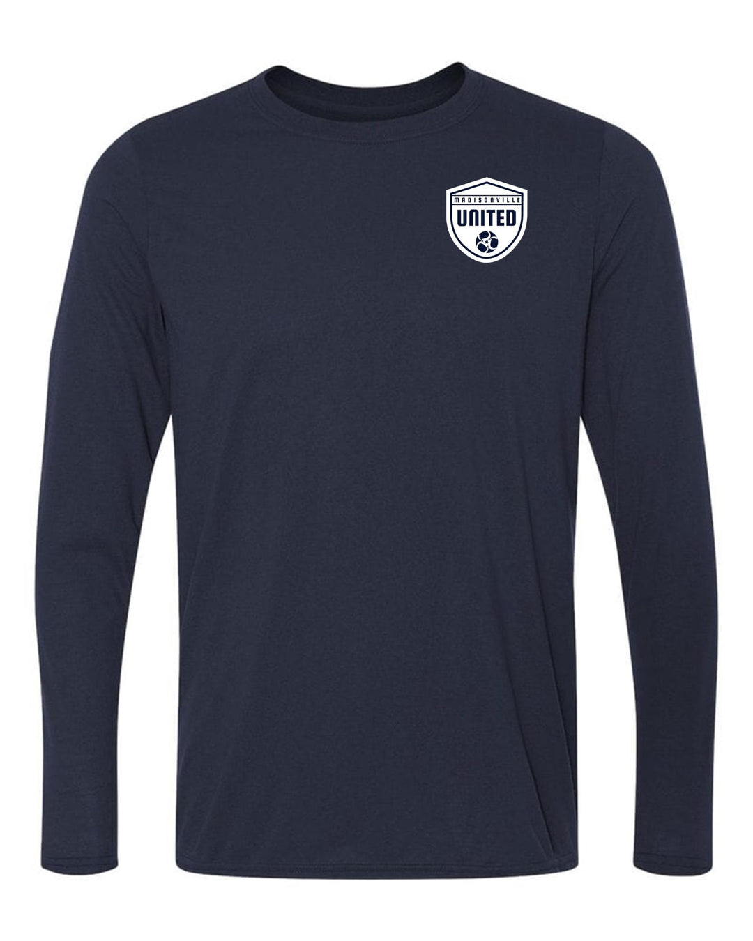 Madisonville United Long-Sleeve T-Shirt Madisonville United Spiritwear Navy Left Chest 3.5" - Third Coast Soccer