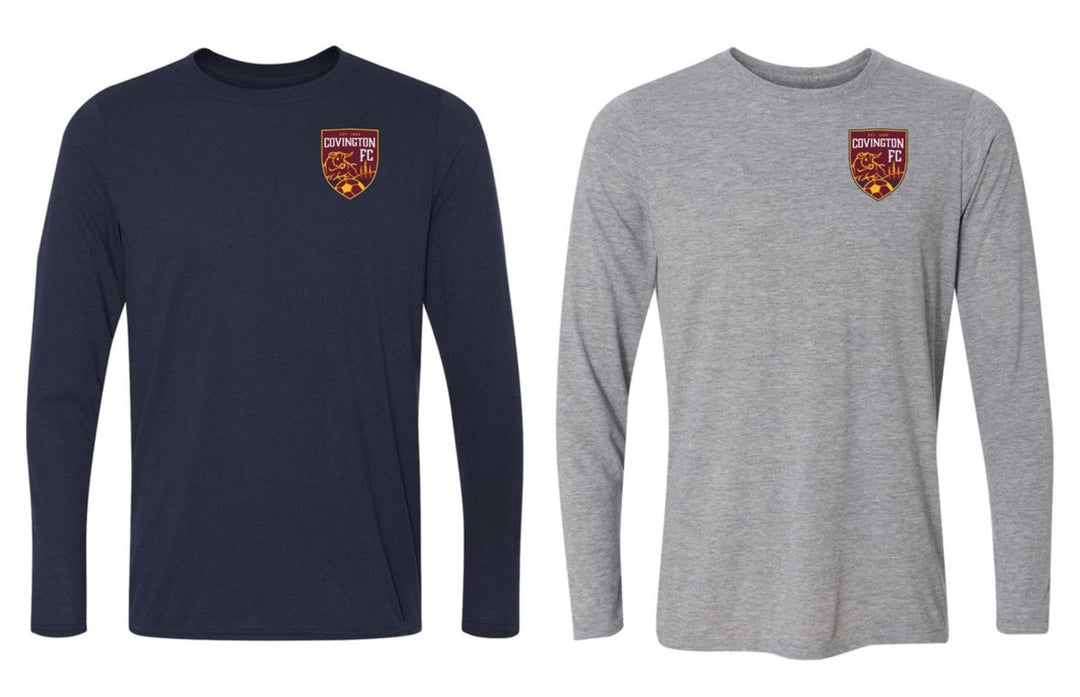 Covington FC Long Sleeve Spirit T-Shirt - Navy or Grey CYSA Spiritwear - Third Coast Soccer