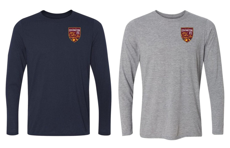 Covington FC Long Sleeve Spirit T-Shirt - Navy or Grey CYSA Spiritwear - Third Coast Soccer