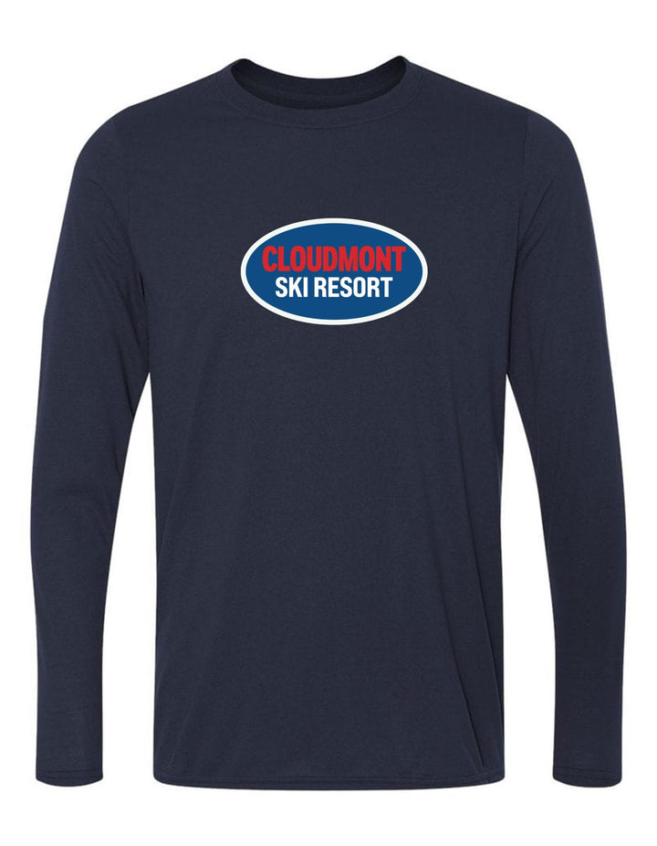 Cloudmont Ski Resort Long-Sleeve T-Shirt CSR Oval Navy Youth Small - Third Coast Soccer