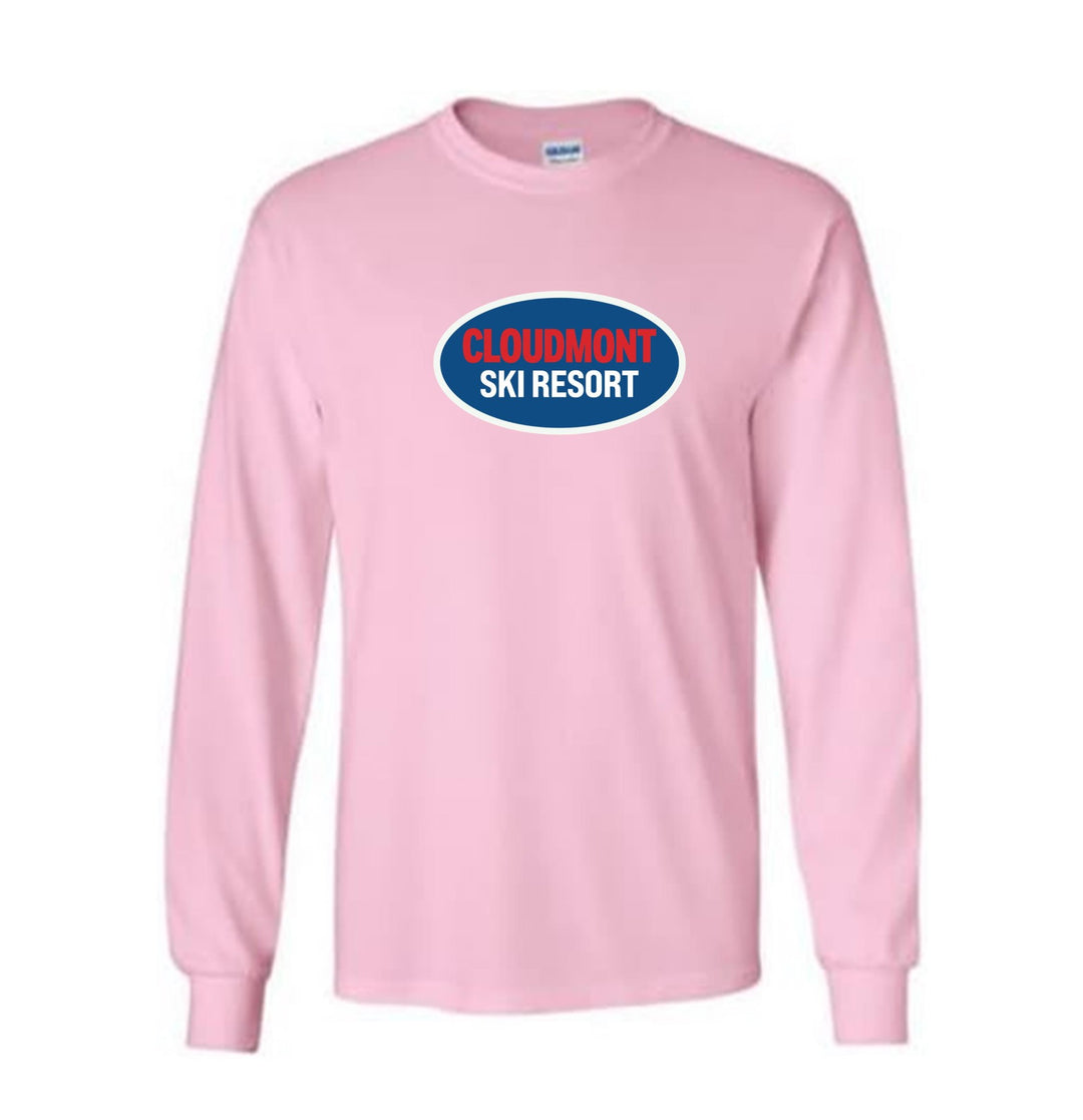 Cloudmont Ski Resort Long-Sleeve T-Shirt CSR Oval Light Pink Youth Small - Third Coast Soccer