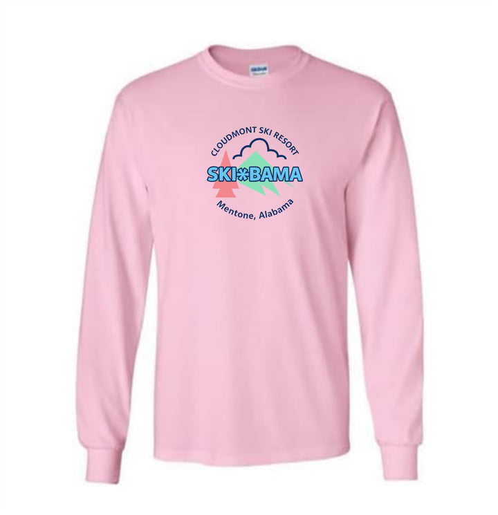 Cloudmont Ski Resort Ski Bama Long-Sleeve T-Shirt CSR Ski Bama Light Pink Youth Small - Third Coast Soccer