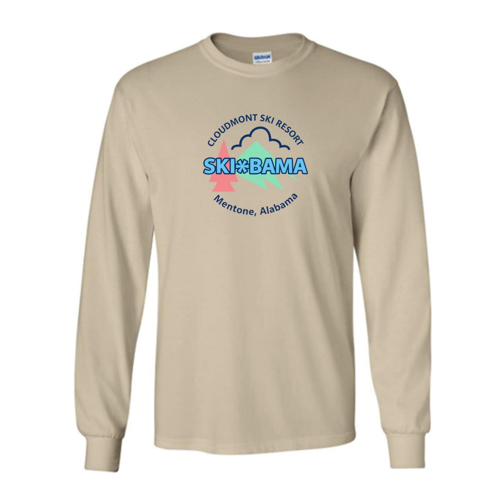 Cloudmont Ski Resort Ski Bama Long-Sleeve T-Shirt CSR Ski Bama Sand Youth Small - Third Coast Soccer