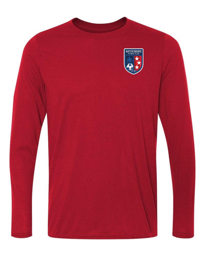 HFC Logo Long-Sleeve T-Shirt HFC Spirtwear Red Mens Small - Third Coast Soccer