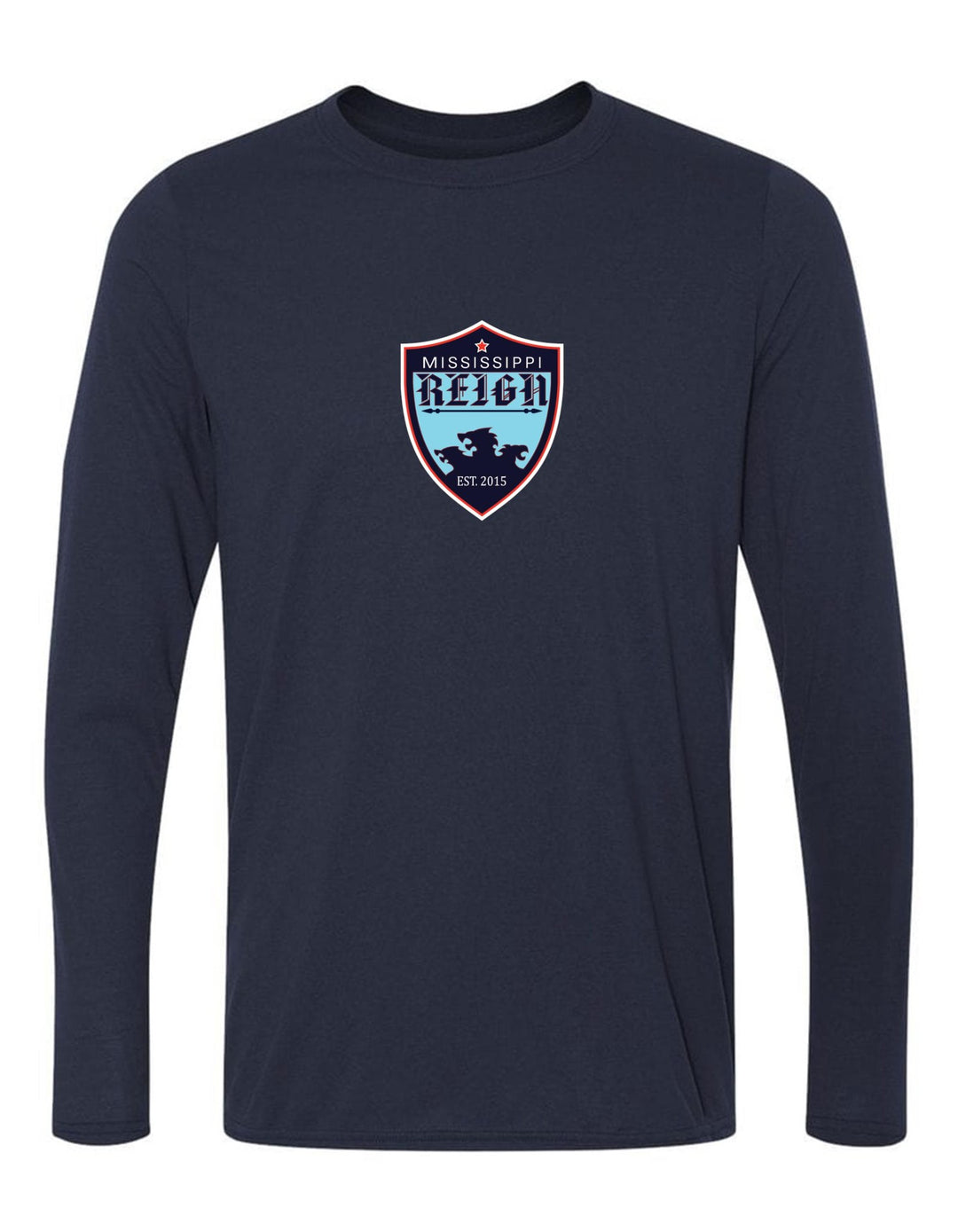 Mississippi Reign Logo Long-Sleeve T-Shirt MS Reign Navy Mens Small - Third Coast Soccer