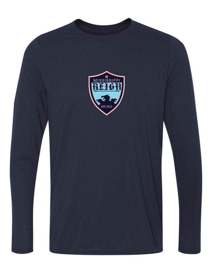 Mississippi Reign Logo Long-Sleeve T-Shirt MS Reign Navy Mens Small - Third Coast Soccer