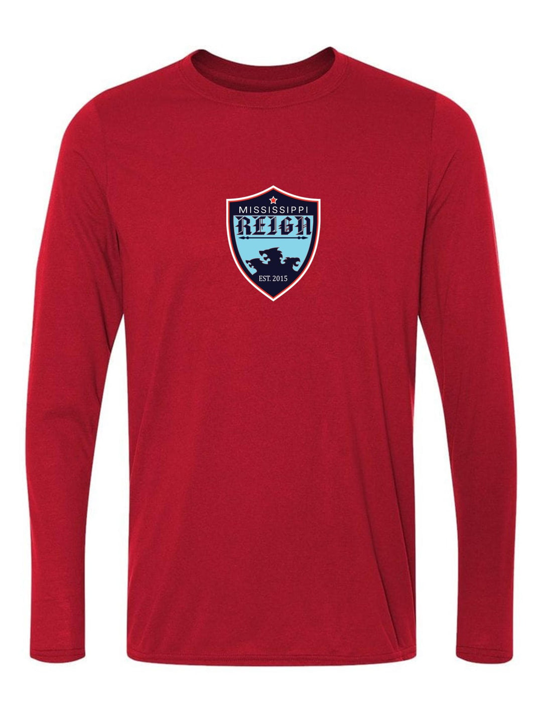 Mississippi Reign Logo Long-Sleeve T-Shirt MS Reign Red Mens Small - Third Coast Soccer