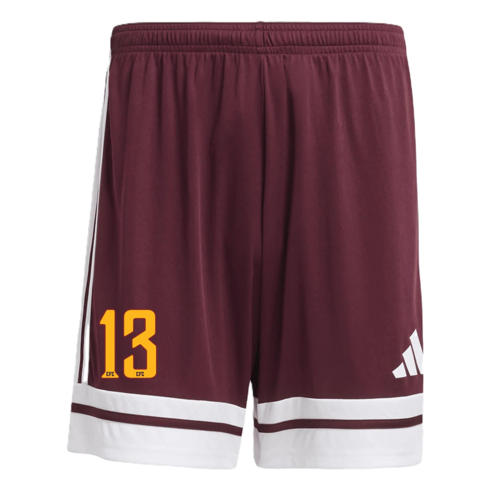 adidas Covington FC Youth Squadra 25 Short - Maroon CFC 26-28 - Third Coast Soccer