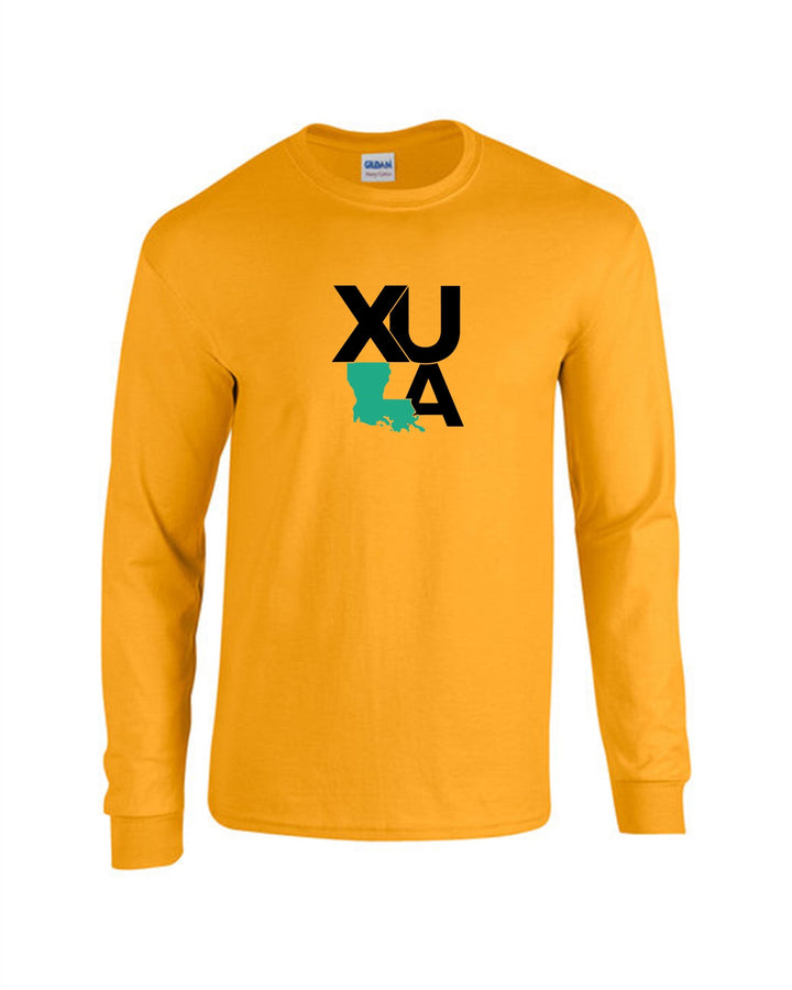 XULA Long-Sleeve Performance Shirt Xavier University Gold Mens Small - Third Coast Soccer