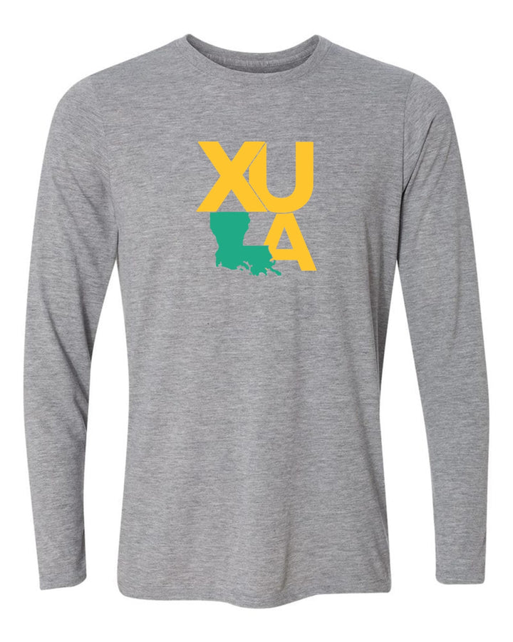 XULA Long-Sleeve Performance Shirt Xavier University Sport Grey Mens Small - Third Coast Soccer