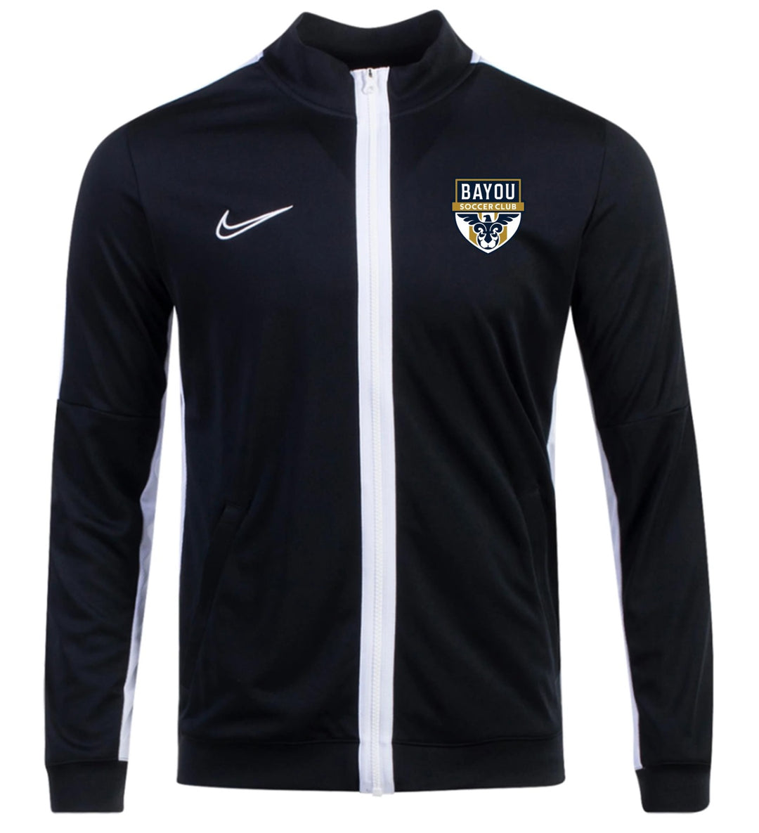 Nike Bayou SC Youth Academy 23 Track Jacket Bayou Soccer Club 23-25 Black/White Youth Small - Third Coast Soccer