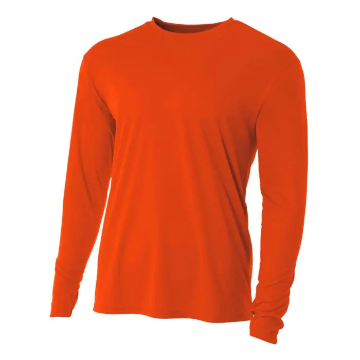 A4 Cooling Perf L/S Crew Training Wear Athletic Orange XSmall - Third Coast Soccer