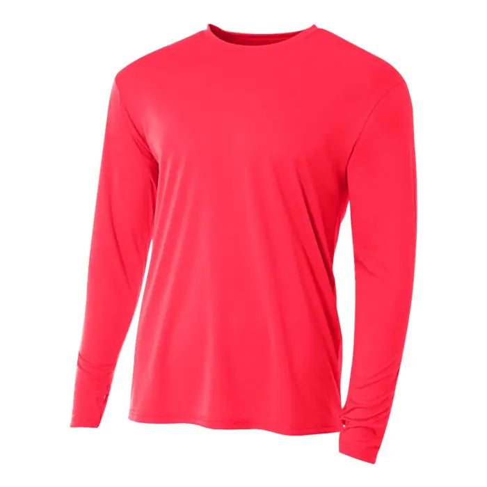 A4 Cooling Perf L/S Crew Training Wear Coral XSmall - Third Coast Soccer