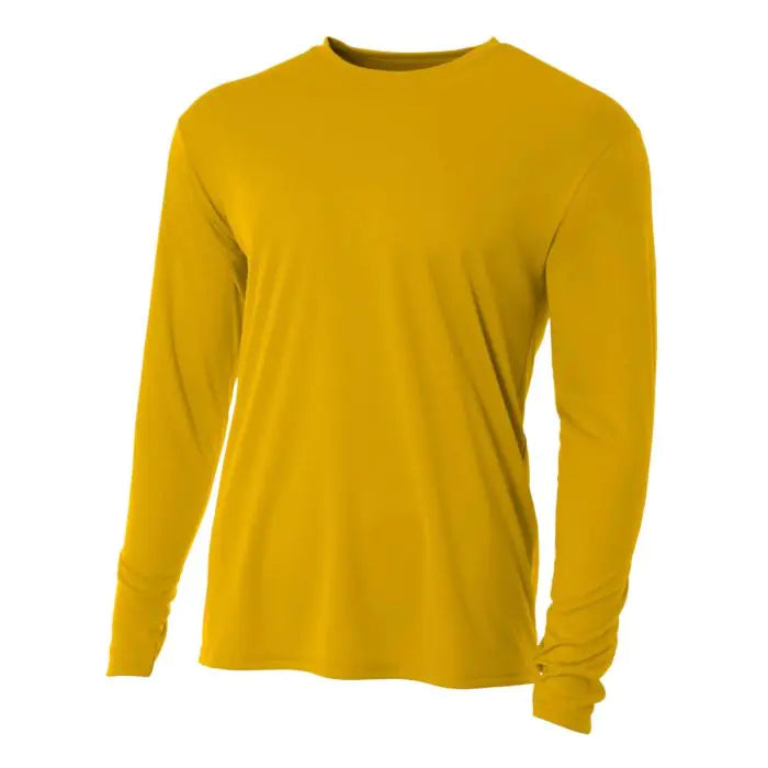 A4 Cooling Perf L/S Crew Training Wear Gold XSmall - Third Coast Soccer