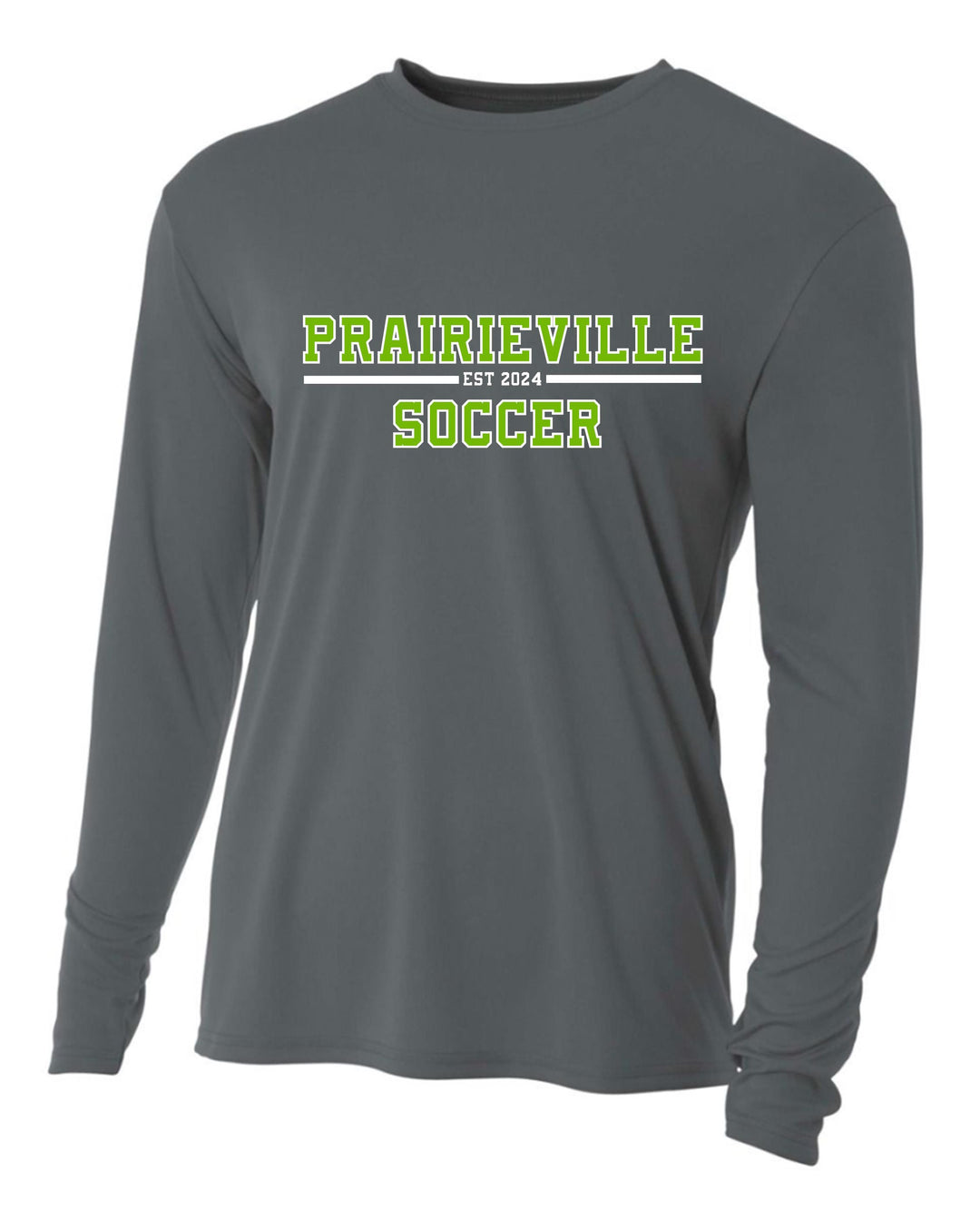 A4 PVHS Soccer LS Training Jersey - Graphite Prairieville High School   - Third Coast Soccer
