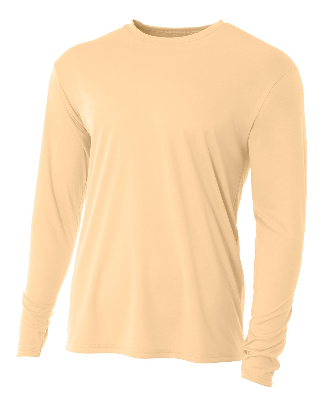 A4 Long Sleeve Cooling Performance Crew Training Wear Melon Mens Small - Third Coast Soccer