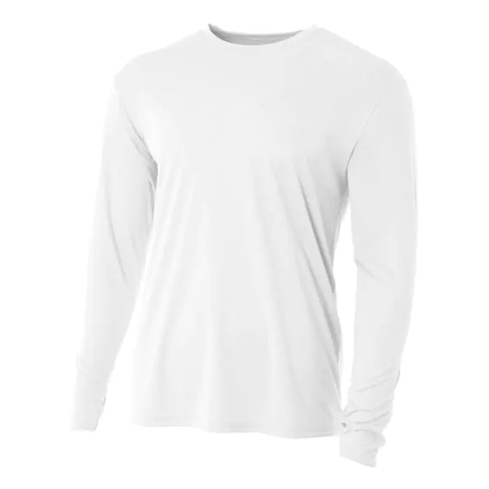 A4 Cooling Perf L/S Crew Training Wear White XSmall - Third Coast Soccer