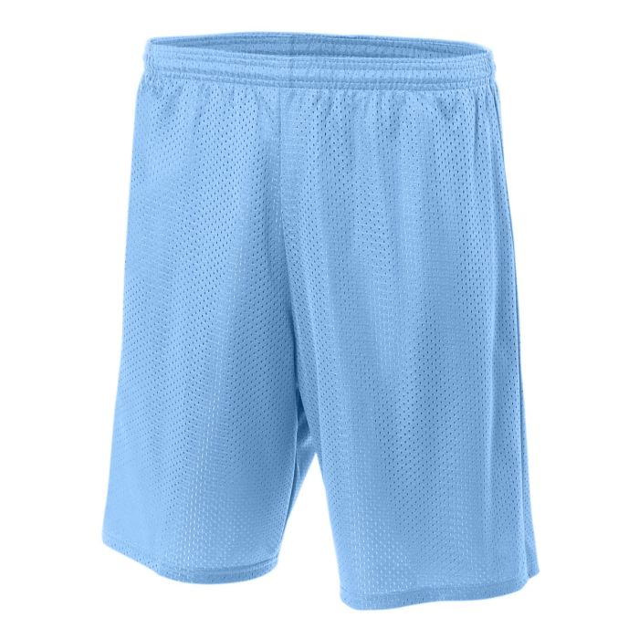 A4 7" Lined Tricot Mesh Short Shorts Light Blue Mens Small - Third Coast Soccer