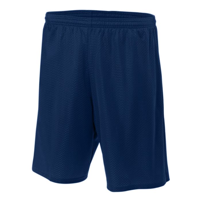 A4 7" Lined Tricot Mesh Short Shorts Navy Mens Small - Third Coast Soccer