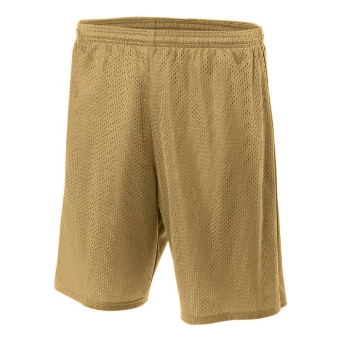 A4 7" Lined Tricot Mesh Short Shorts Vegas Gold Mens Small - Third Coast Soccer