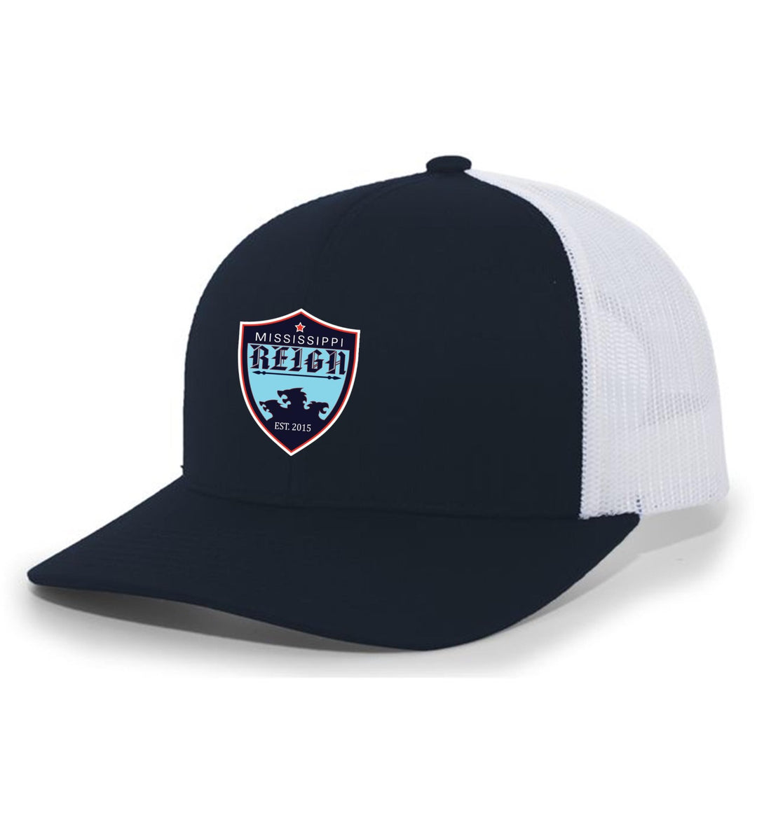 Mississippi Reign Premium Flex-Fit Trucker Hat MS Reign Navy/White Full Color Patch - Third Coast Soccer