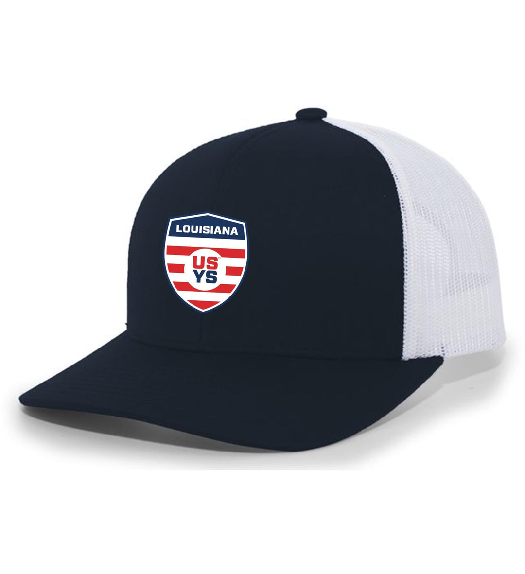 Louisiana Select Flex-Fit Premium Trucker Hat LA ODP Spiritwear Navy/White Full Color Patch - Third Coast Soccer