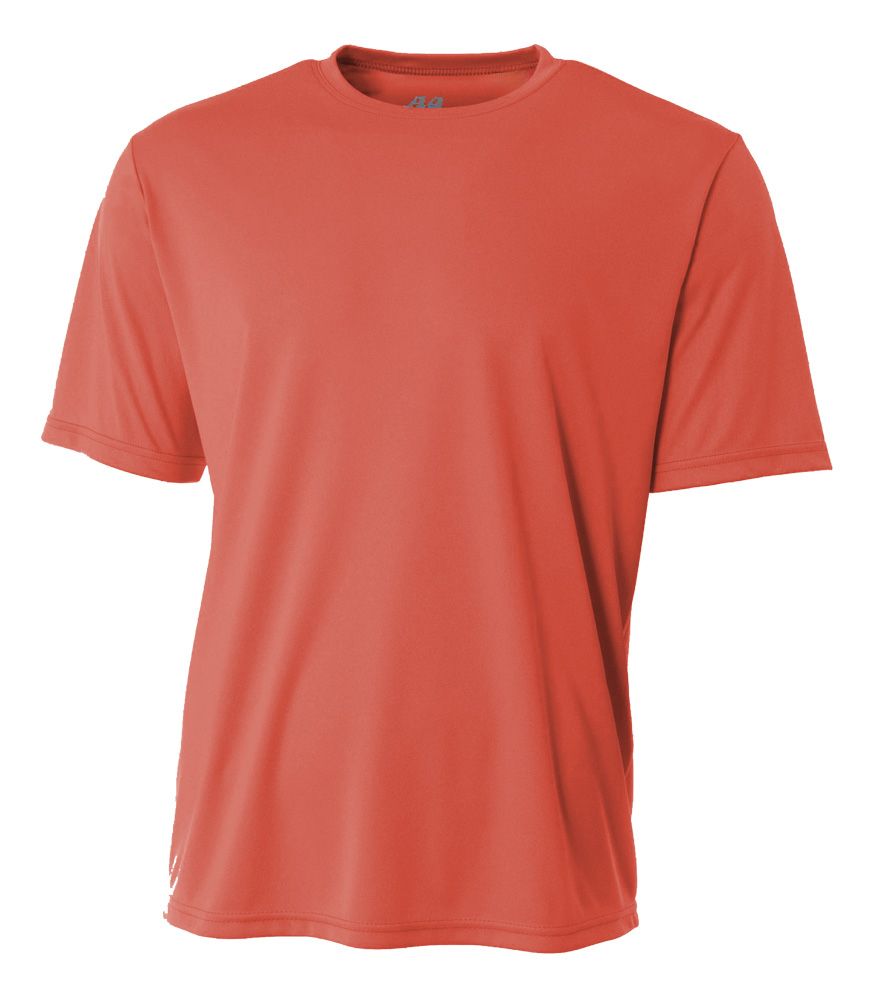 A4 Youth Cooling Performance Crew Training Jersey Coral Youth Xsmall - Third Coast Soccer