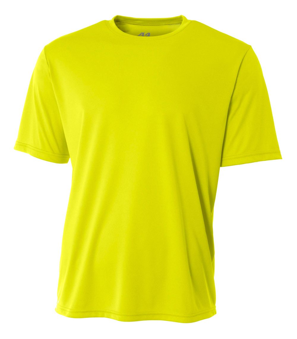 A4 Cooling Performance Crew Training Jersey Safety Yellow Mens Small - Third Coast Soccer