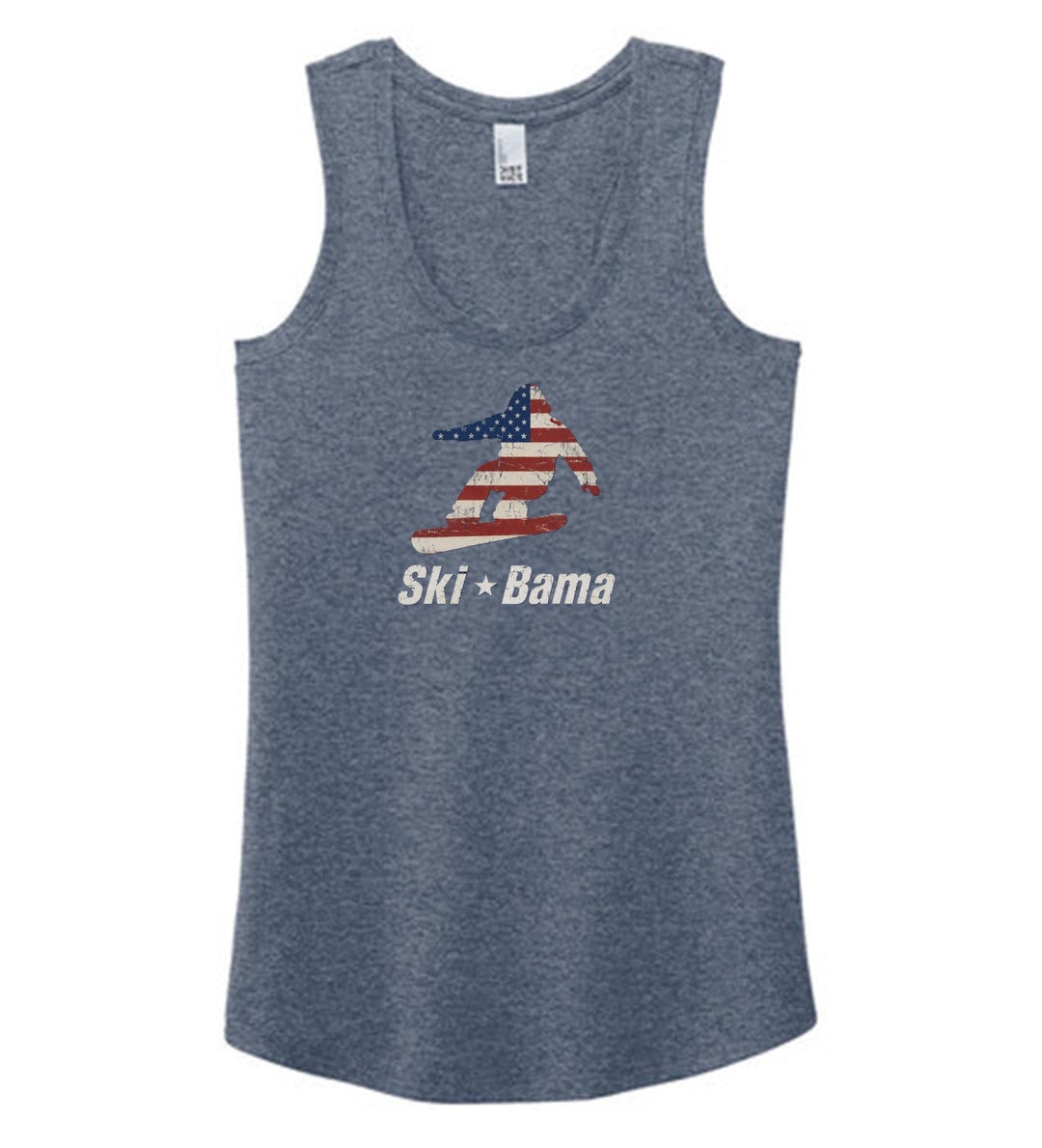 Cloudmont 250th Anniversary Snowboarder Women's Racerback Tank Ski Bama 250 Navy Frost Womens Small - Third Coast Soccer