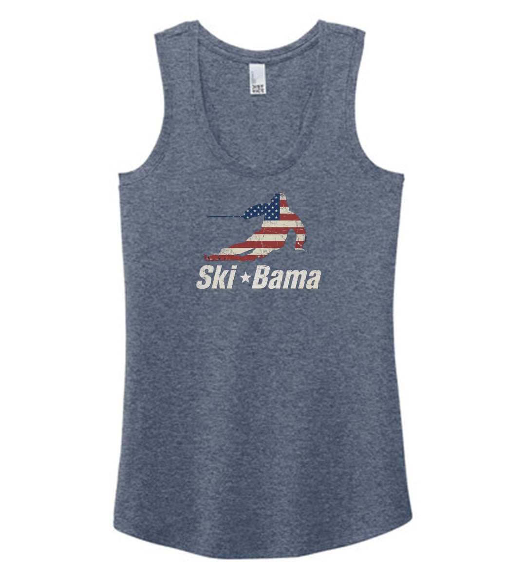 Cloudmont 250th Anniversary Slalom Skier Women's Racerback Tank Ski Bama 250 Navy Frost Womens Small - Third Coast Soccer