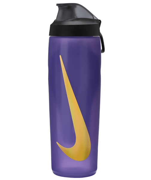 Nike Refuel Bottle 24 Oz With Locking Lid - Grape/Black/Metallic Gold Drinkware   - Third Coast Soccer